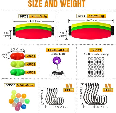 Dovesun Catfishing Tackle Making Kit Catfish Rig Accessories 102PCS/99PCS Catfish Tackle with Catfish Floats Catfish Hooks Swivels Fishing Bells in Saudi Arabia