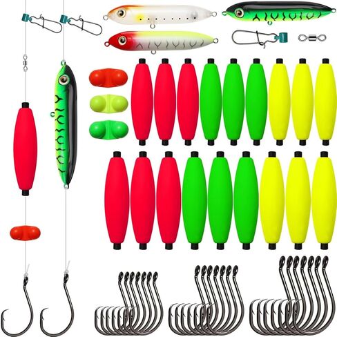Dovesun Catfishing Tackle Making Kit Catfish Rig Accessories 102PCS/99PCS Catfish Tackle with Catfish Floats Catfish Hooks Swivels Fishing Bells in Saudi Arabia