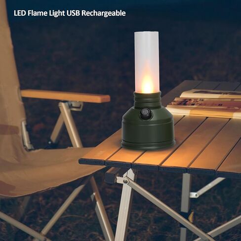ضوء لهب LED USB قابل لإعادة الشحن، شعلة لهب تأثير ضوء النار، مصابيح داخلية، مدفأة، ضوء رومانسي للمنزل، الحفلات، التخييم، البار، المطاعم، حفلات الزفاف (أخضر) in Kuwait