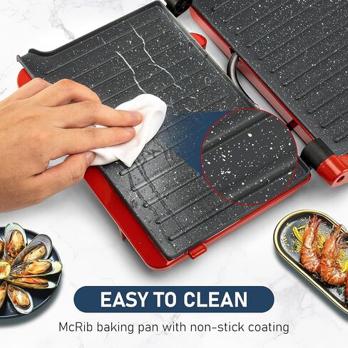 صانعة الساندوتشات من بانيني جريل، عصارة بانيني مع غطاء قفل وأضواء مؤشر، عصارة بانيني صغيرة مكونة من شريحتين، صانعة الجبن المشوي، تفتح 180 درجة لأي حجم، مقبض بارد الملمس، أحمر in Kuwait