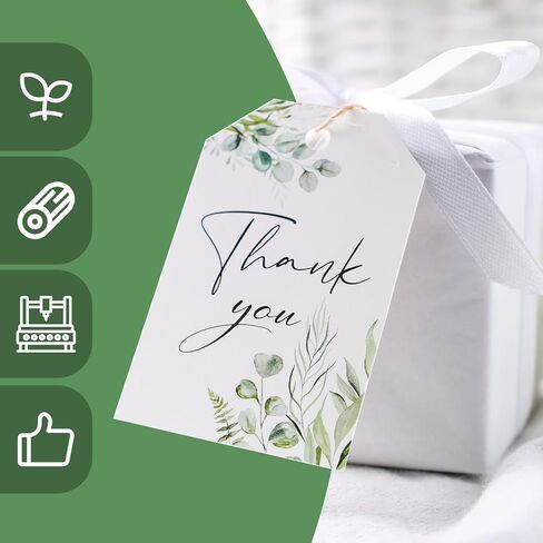 VGOODALL 80PCS Thank You Gift Tags, Thank You Tags with String 2" x 3" Gift Hanging Labels for Wedding Birthday Baby Shower Party Favors in Saudi Arabia