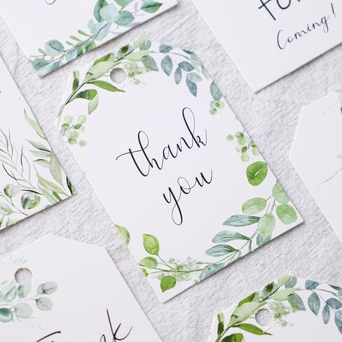 VGOODALL 80PCS Thank You Gift Tags, Thank You Tags with String 2" x 3" Gift Hanging Labels for Wedding Birthday Baby Shower Party Favors in Saudi Arabia
