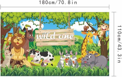 Wild Ones Jungle Backdrop Safari One 1st عيد ميلاد صبي راية فتاة التصوير الخلفيات صورة كشك العودة قطرة in Kuwait