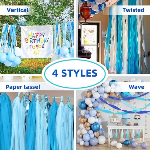 PIGETALE Crepe Paper Streamers, 8 Pastel Rolls, 656ft Party Decor in Kuwait