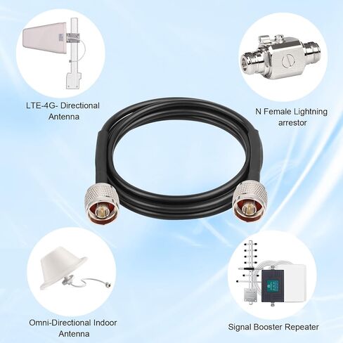 XRDS -RF N Male to N Male Coax Cable 25FT، النوع N RG58 50 Ohm Extension، النحاس النقي in Kuwait