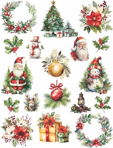 Christmas Colors Mulberry Rice Paper, 8 x 10.5 inch - 6 Unique Printed Mulberry Paper Pages 30gsm Visible Fibres for Decoupage Crafts Mixed Media Collage Art in Saudi Arabia