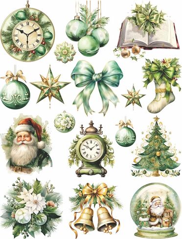 Christmas Colors Mulberry Rice Paper, 8 x 10.5 inch - 6 Unique Printed Mulberry Paper Pages 30gsm Visible Fibres for Decoupage Crafts Mixed Media Collage Art in Saudi Arabia