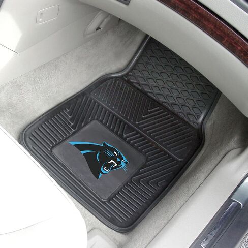 FANMATS 12352 NFL Carolina Panthers Back Row Utility Car Mats - 2 Piece Set, 14in. x 17in., All Weather Protection, Universal Fit, Deep Resevoir Design, Molded Team Logo in Saudi Arabia