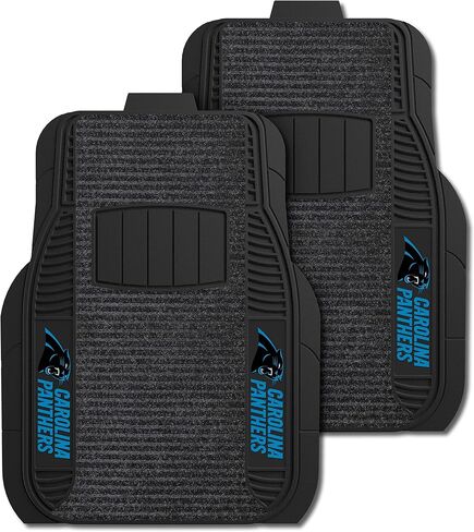 FANMATS 12352 NFL Carolina Panthers Back Row Utility Car Mats - 2 Piece Set, 14in. x 17in., All Weather Protection, Universal Fit, Deep Resevoir Design, Molded Team Logo in Saudi Arabia
