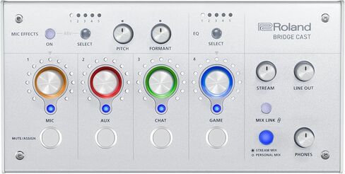 خلاط ألعاب Roland BRIDGE CAST Dual Bus باللون الأبيض الثلجي | واجهة تدفق الصوت الاحترافية وخلاط الألعاب عبر الإنترنت | أجهزة 32 بت DSP | اتصال USB-C بنظام Windows وMac | مدخل XLR للميكروفونات in Saudi Arabia