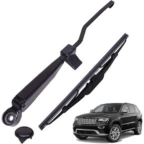 ممسحة خلفية ، الزجاج الأمامي الخلفي 180 درجة زاوية واسعة المسح إكسسوارات شفرة الصامت الصامت ، ملائمة مثالية الاستبدال الأصلي 5102882AA ، متوافق مع جيب جراند شيروكي (أسود) in Kuwait