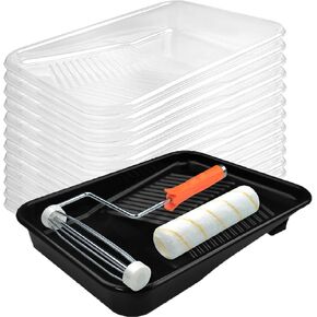 Great Andrew 9-Inch Paint Tray Liner, 21 PCS Plastic Paint Roller Tray Liner Set, Disposable Paint Pan Liners for Painting House, Walls, Floors, Home Improvement DIY Projects in Kuwait