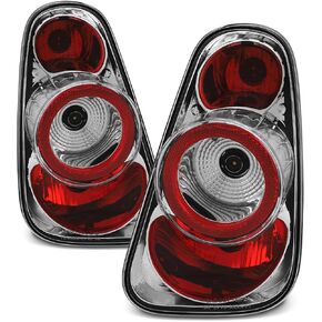AKKON - For 2002-2006 Mini Cooper Hatchback 2005-2008 Mini-Cooper Convertibles Chrome Clear Tail Lights Pair in Saudi Arabia