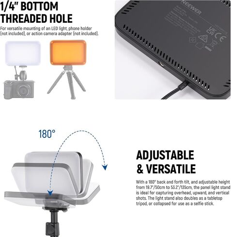 NEWER BASICS 2 Pack LED VIDEO LID LIGHT LIGHTING ATT ، BI COLOL DISTABLE STODIO LIGHTS مع مواقف ومرشحات ، 3200K-5600K 750LUX CRI95 لتسجيل الفيديو للتصوير الفوتوغرافي للبث المباشر ، BP66 in Saudi Arabia