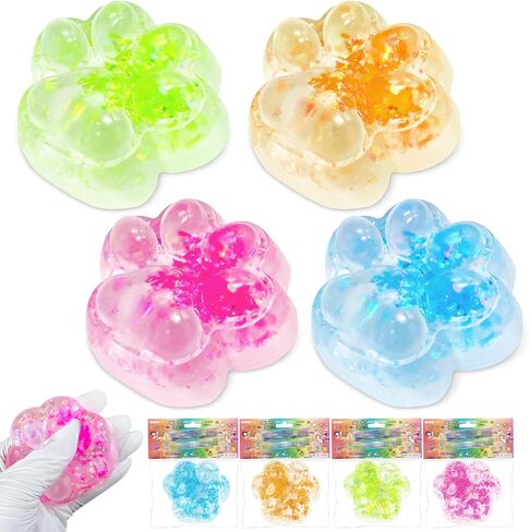 Stress Relief Toy Taba Cat Paw, 4Pcs Squeeze Toys Paw, Cute Sensory Toys, Taba Handmade Soft, Bouncy Stress and Relaxation Toy, Stretchable Springy Fufu Cat Paw, Fidget Toys for Adults in Saudi Arabia