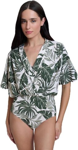 Gottex Women’s Modest Elegant Sleeved Surplice Blouson Style Swimsuit with Inner Full Coverage Swim Wear Must Have in Saudi Arabia