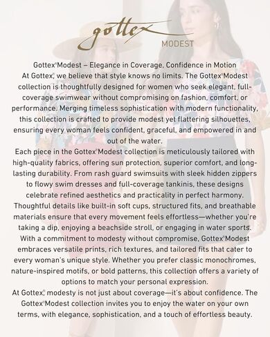 Gottex Women’s Modest Elegant Sleeved Surplice Blouson Style Swimsuit with Inner Full Coverage Swim Wear Must Have in Saudi Arabia