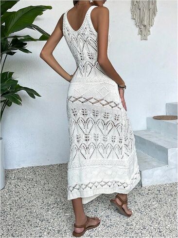 شينهي لباس الكروشيه بدلة السباحة التستر على شاطئ ماكسي ماكسي تغطية Sundress in Kuwait