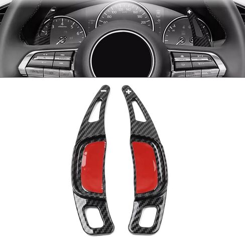 GZYF 2pcs ABS Shift Shifter Paddle Extension Steering Wheel Carbon Fiber Black for Mazda 3 Hatchback 3 Sedan CX-90 CX-30 CX-50 CX-60 MX-30 in Saudi Arabia