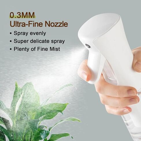 Fine Continously Mist Spray Bottle (10.1oz/300ml) for Body moisturizer Hair styling Cleaning Garden plant care etc.,Hair Mister Misting Continuous Mist Spray Bottle,2Pcs (Black+White) in Saudi Arabia