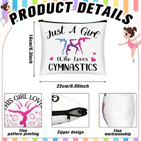 Kacctyen 20 Pcs Gymnastics Makeup Bag Inspirational Gymnastics Lover Gifts for Women Gymnast Cosmetic Bag Gymnast Stuff for Women Girls Coach Friend Coworker Birthday Party Favors in Kuwait