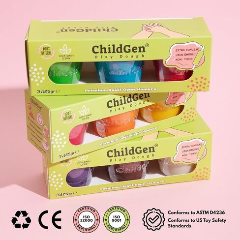 Natural Play Dough Set 6PCS | Non-Toxic, Super Soft, Long Lasting Play Dough | Modeling Dough Set of 6 in Kuwait