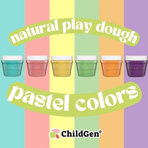 Natural Play Dough Set 6PCS | Non-Toxic, Super Soft, Long Lasting Play Dough | Modeling Dough Set of 6 in Kuwait