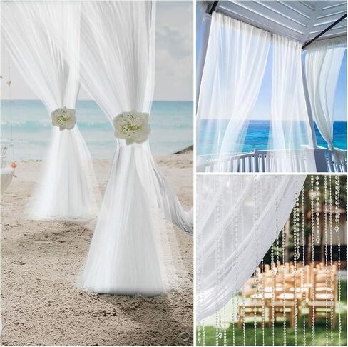 4 Panels Mosquito Netting for Patio, W118 x L98 Inches Garden Mesh Netting Outdoor Sheer Tulle Curtains in Saudi Arabia