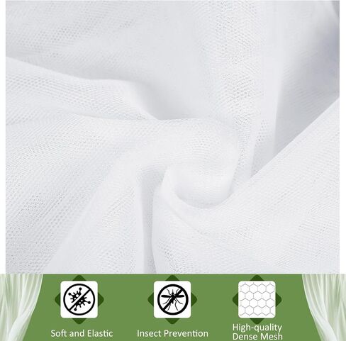 4 Panels Mosquito Netting for Patio, W118 x L98 Inches Garden Mesh Netting Outdoor Sheer Tulle Curtains in Saudi Arabia
