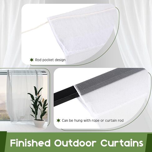 4 Panels Mosquito Netting for Patio, W118 x L98 Inches Garden Mesh Netting Outdoor Sheer Tulle Curtains in Saudi Arabia