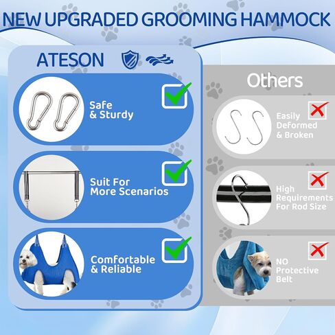 Pet Grooming Hammock Harness for Large Giant Dogs Nail Trimming, Dog Sling for Cutting Nails, Dog Hanging Holder Hanger with Nail Clippers, Nail File, Scissors XXXL in Kuwait