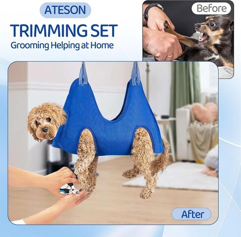 Pet Grooming Hammock Harness for Large Giant Dogs Nail Trimming, Dog Sling for Cutting Nails, Dog Hanging Holder Hanger with Nail Clippers, Nail File, Scissors XXXL in Kuwait
