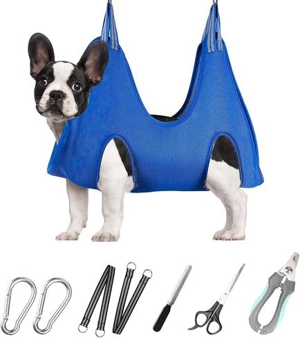 Pet Grooming Hammock Harness for Large Giant Dogs Nail Trimming, Dog Sling for Cutting Nails, Dog Hanging Holder Hanger with Nail Clippers, Nail File, Scissors XXXL in Kuwait