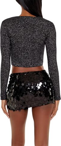 Forever 21 Women's Faux Pearl Glitter Cardigan Sweater in Saudi Arabia