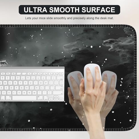 iCasso Black Gaming Mouse Pad, XXL Large Gaming Mousepad, Big Rubber Base Mouse Mat with Stitched Edges, Computer Keyboard Desk Pad for Work, Game, Office, Home (Star Rock) in Kuwait