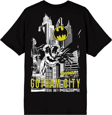 Batman Gotham City Adult Black Crew Neck Short Sleeve T-Shirt in Kuwait