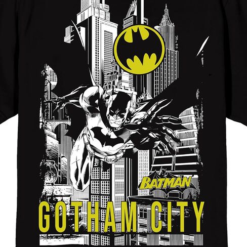 Batman Gotham City Adult Black Crew Neck Short Sleeve T-Shirt in Kuwait