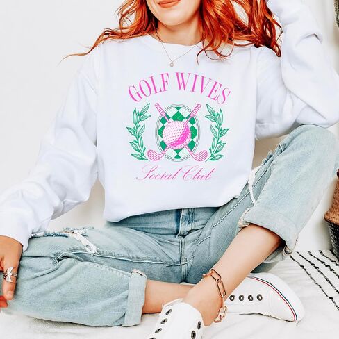 Olive يحب Apple Golf Wives Social Club Sweatshirt للنساء مضحكة لاعبي الجولف سترة سترة in Saudi Arabia