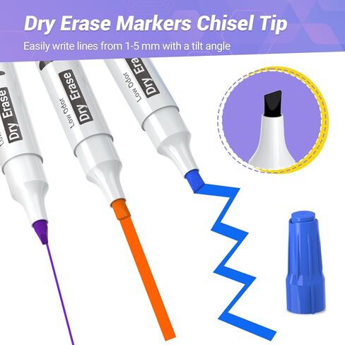 Dry Erase Markers, Chisel Tip Markers, Low Odor 40 Count 4 Colors Whiteboard Markers, White Board Markers Dry Erase for Classroom Must Haves, Teacher & Office Supplies in Kuwait