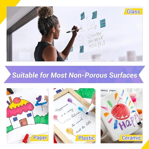 Dry Erase Markers, Chisel Tip Markers, Low Odor 40 Count 4 Colors Whiteboard Markers, White Board Markers Dry Erase for Classroom Must Haves, Teacher & Office Supplies in Kuwait