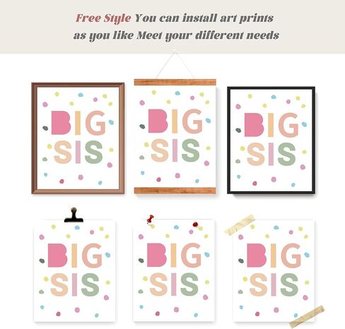 LARTSFRO Brother and Sister Make The Best Friends Wall Art Decor Posters, Baby Boys Gril Nursery Room Playroom Bedroom Bathroom Wall Art Decor, Inspirational Decor for Big Sister Little Brother Nursery Toddler Baby, Gifts for Kids 10x8 Inch Set of 4 Pcs ( in Saudi Arabia
