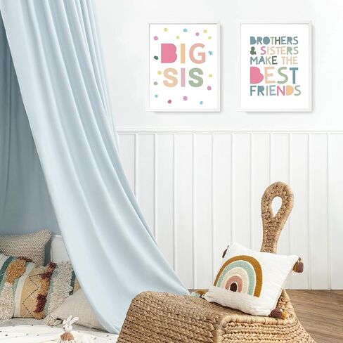 LARTSFRO Brother and Sister Make The Best Friends Wall Art Decor Posters, Baby Boys Gril Nursery Room Playroom Bedroom Bathroom Wall Art Decor, Inspirational Decor for Big Sister Little Brother Nursery Toddler Baby, Gifts for Kids 10x8 Inch Set of 4 Pcs ( in Saudi Arabia