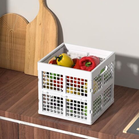 15 L Plastic Folding Storage Crate, Stackable Collapsible Storage Crate, 3 Packs in Saudi Arabia
