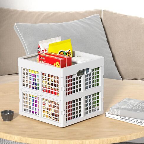 15 L Plastic Folding Storage Crate, Stackable Collapsible Storage Crate, 3 Packs in Saudi Arabia