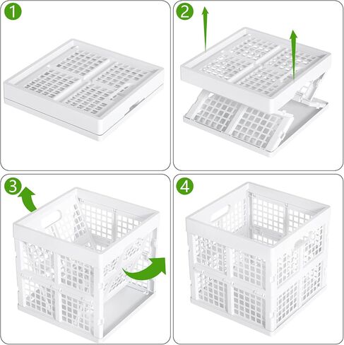 15 L Plastic Folding Storage Crate, Stackable Collapsible Storage Crate, 3 Packs in Saudi Arabia