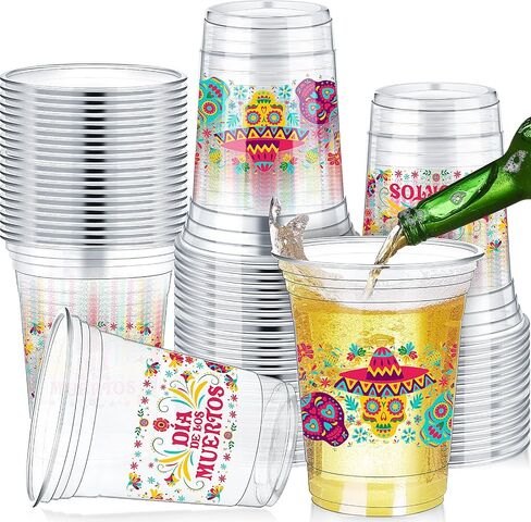 Pickmesh 50 PCS Monster Truck Birthday Cup البلاستيك 12 أوقية وحشًا سميكًا كوبًا صافيًا كوبًا من كوب الشاحنة. in Kuwait