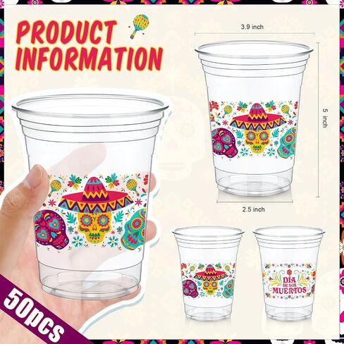 Pickmesh 50 PCS Monster Truck Birthday Cup البلاستيك 12 أوقية وحشًا سميكًا كوبًا صافيًا كوبًا من كوب الشاحنة. in Kuwait