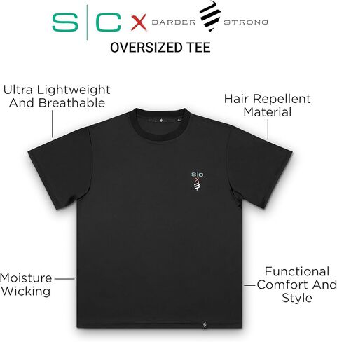 سترة Stylecraft S | C X Barber Stupy و Tee ذات الحجم المتضخم-طارد الشعر ، خفيفة الوزن للغاية ، من نسيج امتداد 4 اتجاهات مع ألواح شبكية تنفيس (S ، M ، L ، XL ، XXL) in Kuwait