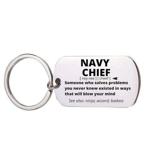 Navy Chief Gift, Personalized Navy Chief Keychain, Navy Officer Jewelry Gift, Coworker Keychain Appreciation Gift for Men and Women (Personalized) in Saudi Arabia