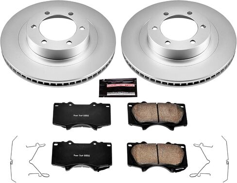Power Stop CRK2421 Coated Brake Rotor & Ceramic Brake Pads- front For Lexus GX470 2003-2009, Toyota 4Runner 2003-2009 [Model Specific] in Saudi Arabia